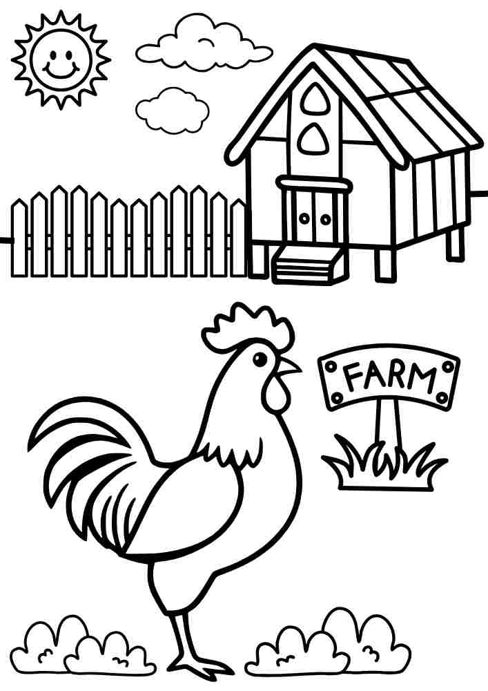 Rooster Interactive Coloring Worksheet – Color this fun rooster picture online, then print or save.